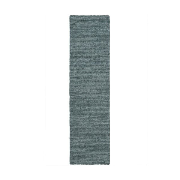 Passatoia blu polveroso in lana tessuta a mano 80x230 cm Harris Boucle – Flair Rugs