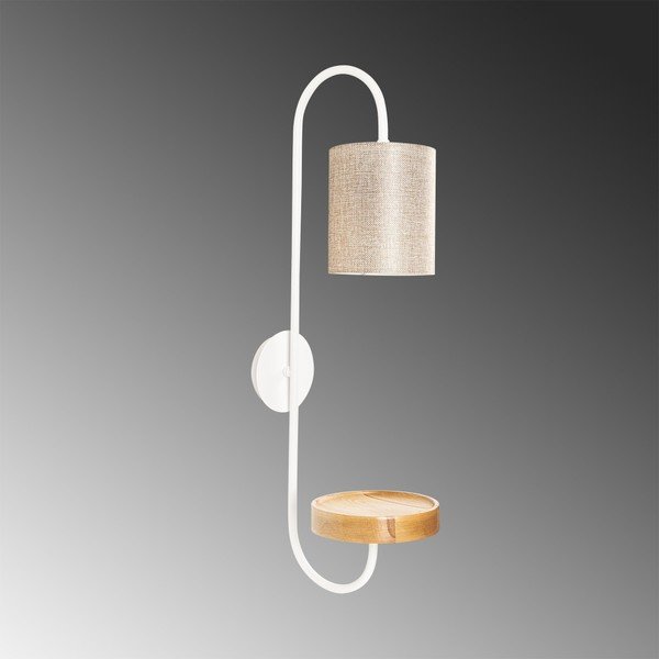 Lampada da parete in metallo bianco con paralume crema Opviq luci Marylena - Opviq lights-image-1