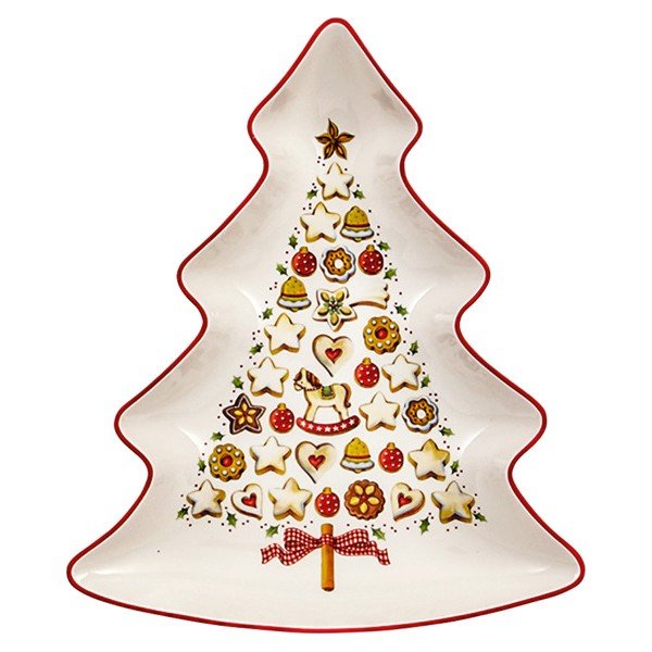 Ciotola da portata in porcellana rossa e bianca a forma di albero di Natale Villeroy & Boch Tree - Villeroy&Boch-image-2