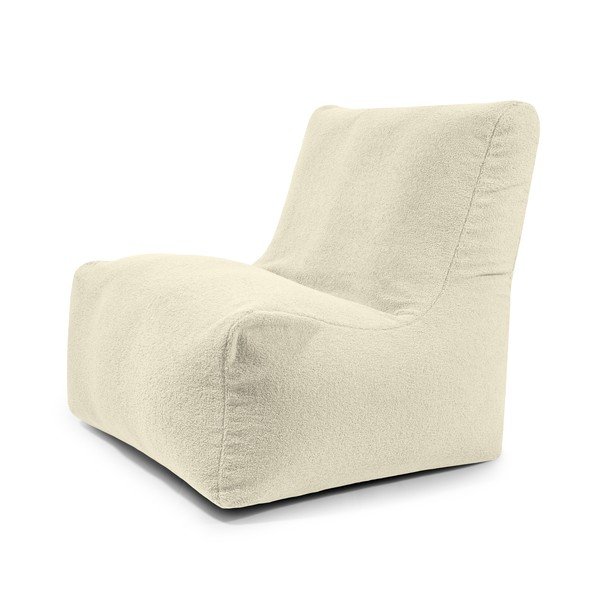 Puof a sacco color crema con rivestimento in bouclé Seat 100 Lounge – SLOWDOWN