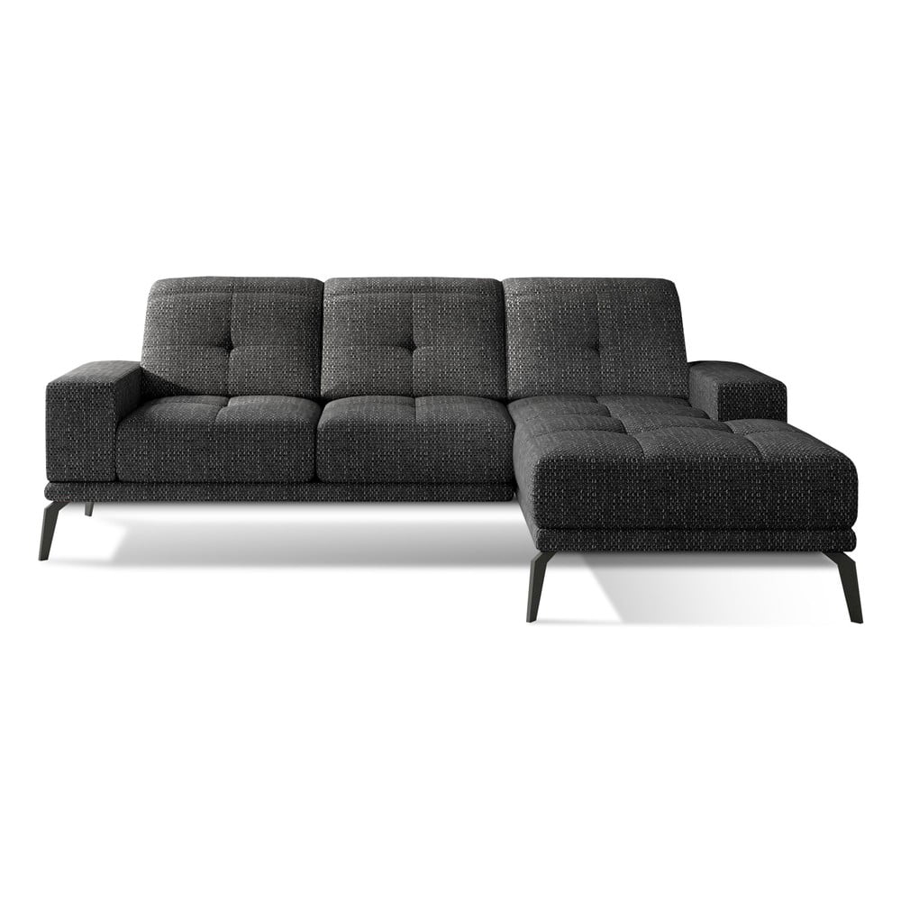 Divano angolare nero (con penisola a destra/con chaise lounge) Torrense – ELTAP | Divani ad angolo