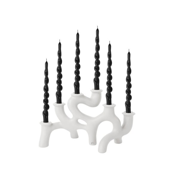 Candeliere in poliresina bianca Swirls - PT LIVING-image-2