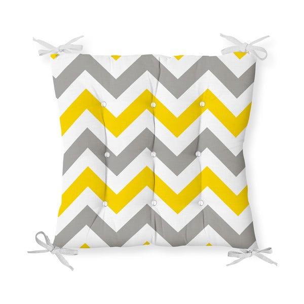 Podsedák na židli Minimalist Cushion Covers Gray Yellow Zigzag, 40 x 40 cm