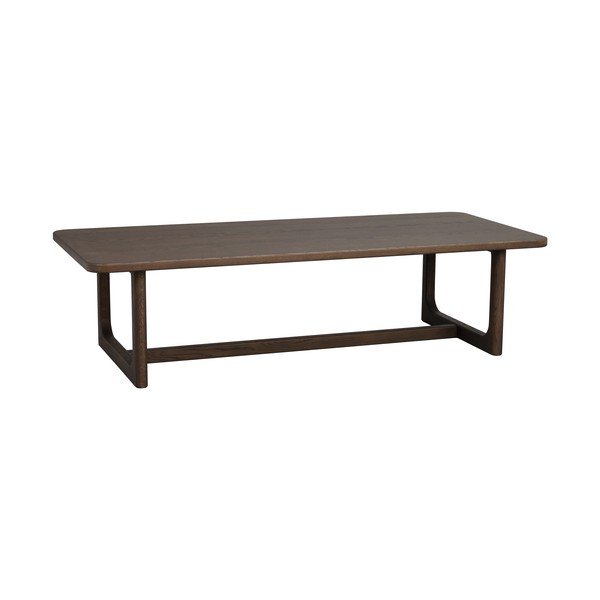 Tavolino da salotto colore naturale scuro con piano effetto rovere 70x160 cm Driscoll – Rowico
