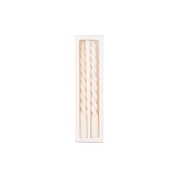 Set di 2 candele in cera d'api bianca Spiral Twirl - PT LIVING-image-1