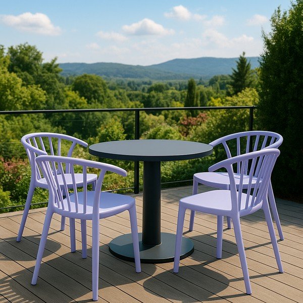 Sedia da esterno lavanda in plastica Capri – Bonami Essentials-image-1