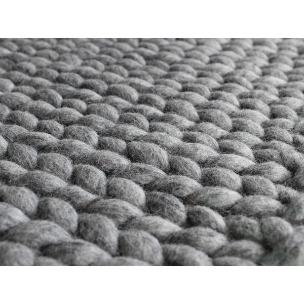 Tappeto in lana intrecciata grigio acciaio , 170 x 240 cm Braided Rugs - Wooldot-image-2
