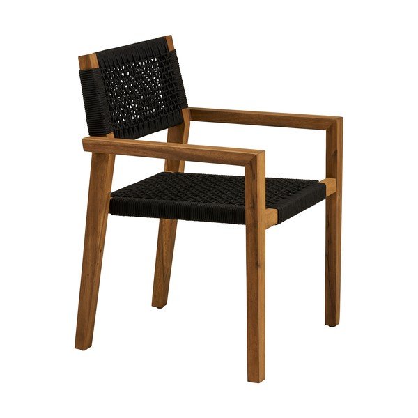 Sedia da esterno nera in legno massiccio Anzio – House Nordic-image-3