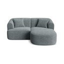Divano angolare grigio scuro (con penisola a destra/con chaise lounge) con rivestimento in velluto a coste Campi – Cosmopolitan Design