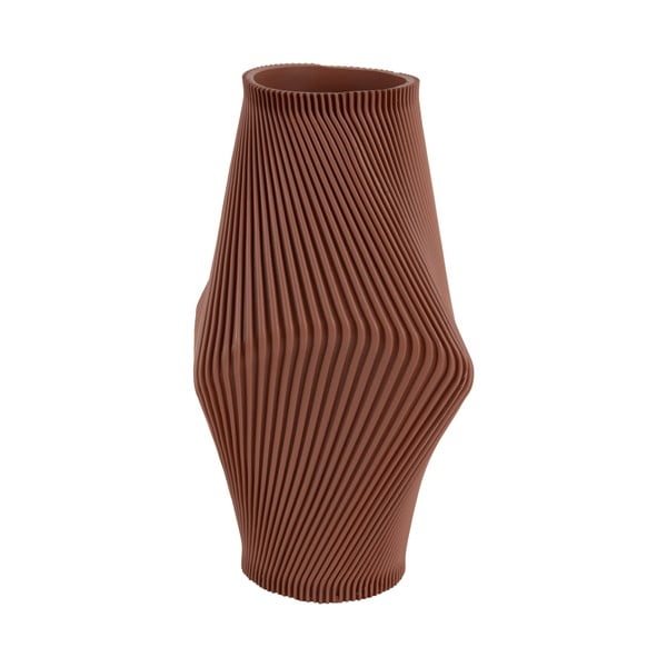 Vaso marrone in poliresina (altezza totale 30 cm) Twisted Rib – PT LIVING-image-2