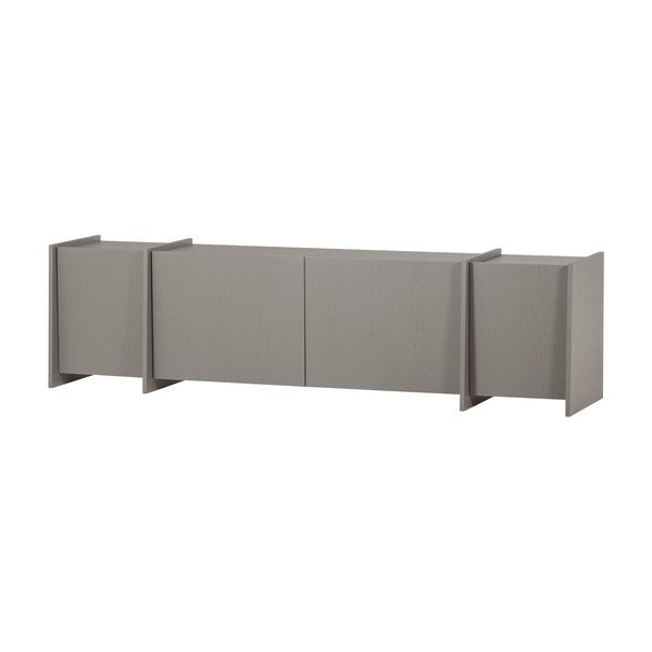Mobile TV grigio con effetto frassino 200x53x44 cm Brock – WOOOD-image-2