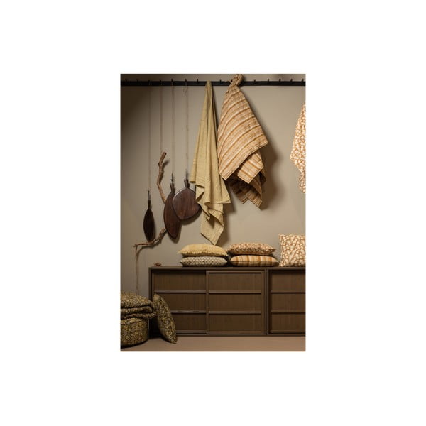 Copriletto in cotone marrone e beige per letto matrimoniale 220x265 cm Banding - BePureHome-image-1