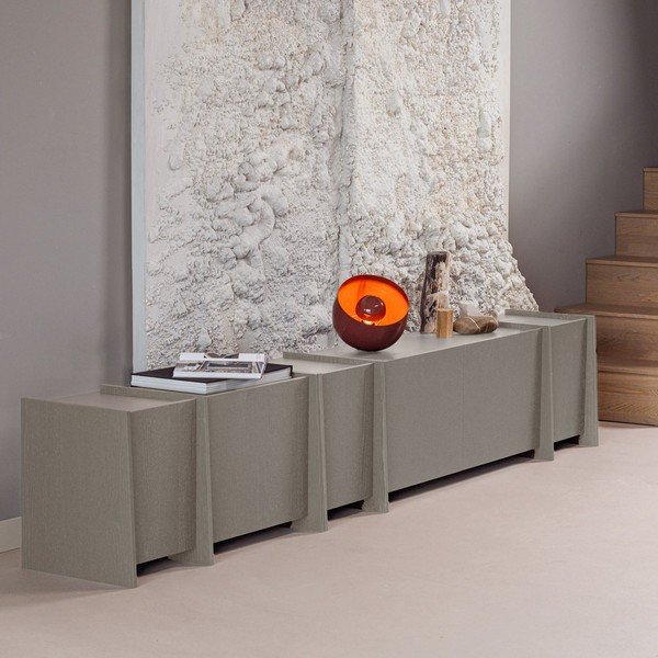 Mobile TV grigio con effetto frassino 102x53x44 cm Brock – WOOOD-image-1