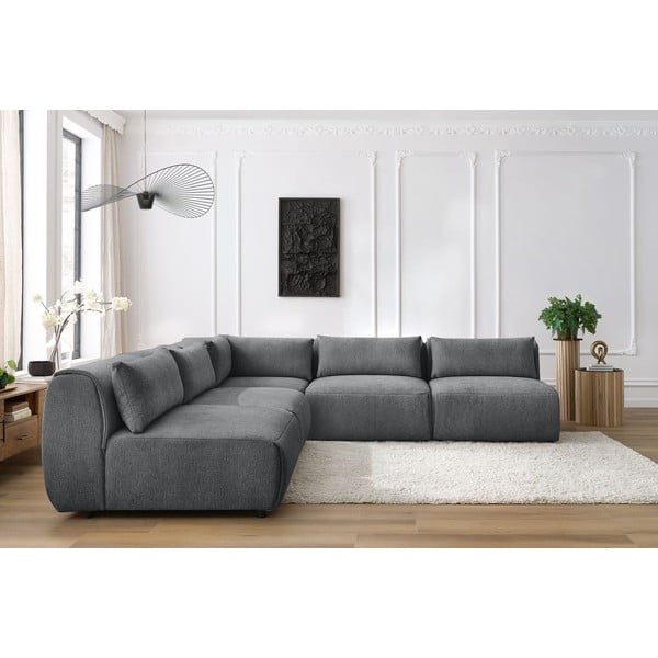 Divano angolare grigio (variabile) Jeanne - Bobochic Paris-image-1