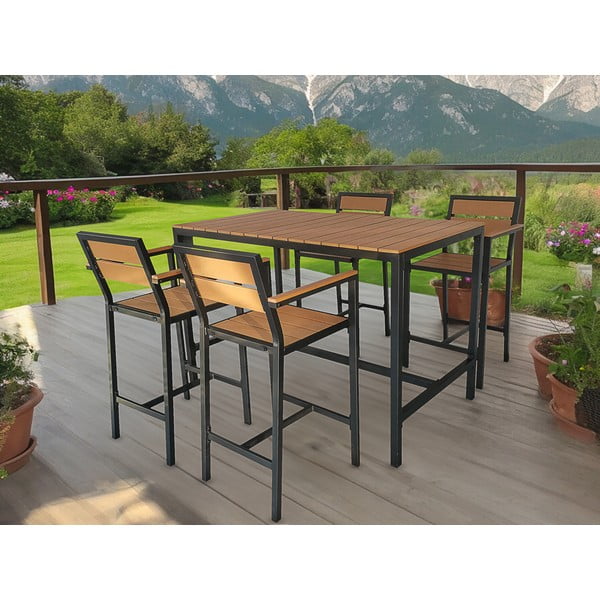 Set bar da giardino in colore naturale per 4 persone Nova - Bonami Selection