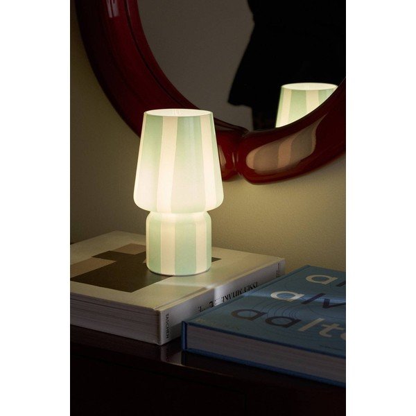 Lampada da tavolo bianca/blu in vetro (altezza totale 21,5 cm) Carlo – Ellos Home-image-1