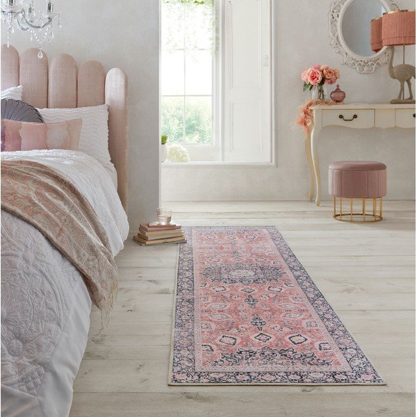 Tappeto lavabile rosa 60x230 cm FOLD Somerton - Flair Rugs-image-4