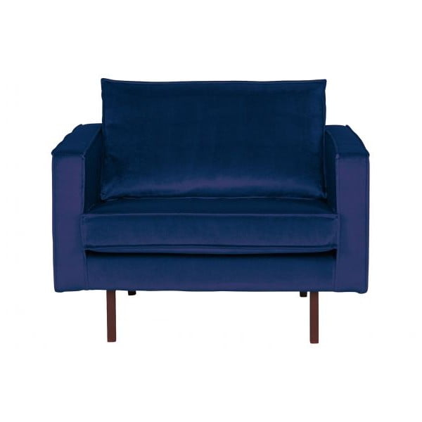 Poltrona in velluto blu scuro Rodeo - BePureHome