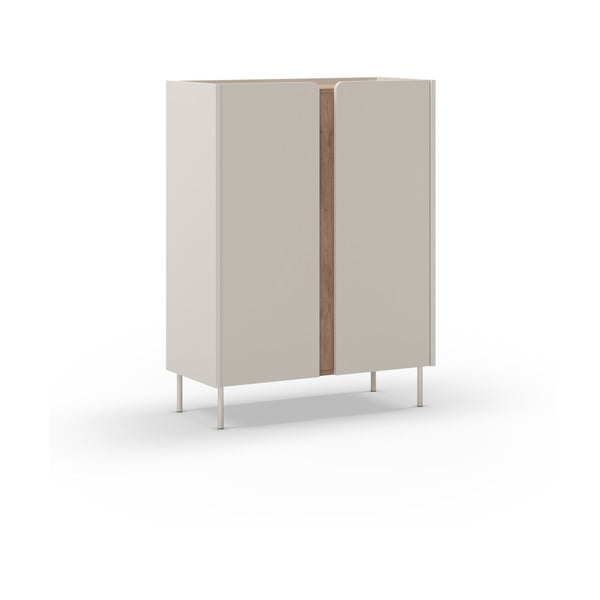 Mobile effetto rovere in colore crema-naturale 90x120x40 cm Lucile - Marckeric-image-2