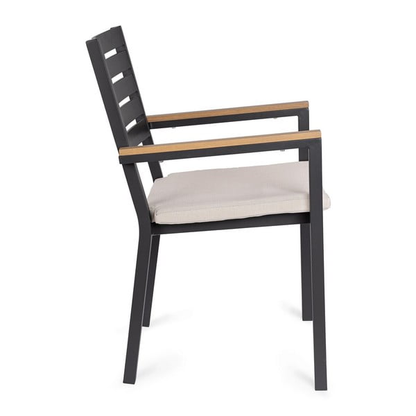 Sedie da esterno in set color antracite in metallo 4 pz Henna   – Bizzotto-image-3