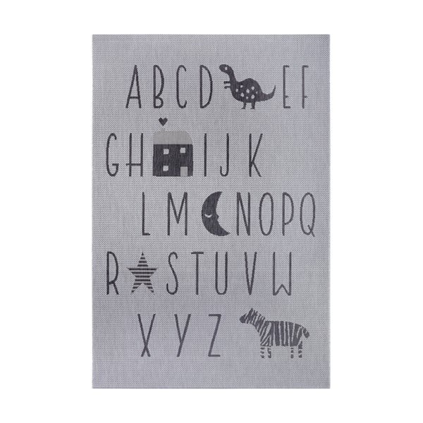 Tappeto grigio per bambini Letters, 80 x 150 cm - Ragami