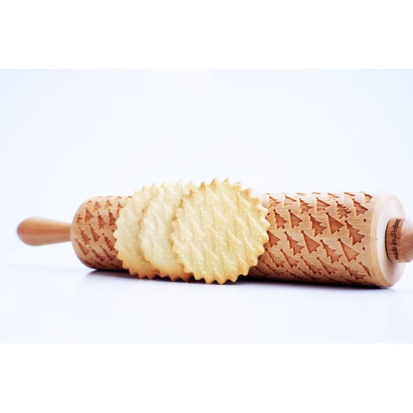 Rullo di pasta in legno con rilievi natalizi Trees - Valek-image-2