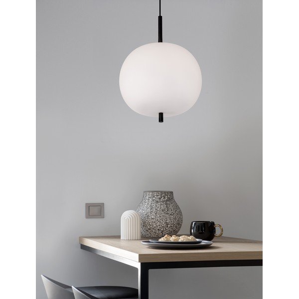 Lampadario bianco/nero in vetro ø 30 cm Lato – Nova Luce-image-2