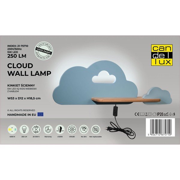 Apparecchio blu per bambini Cloud - Candellux Lighting-image-2