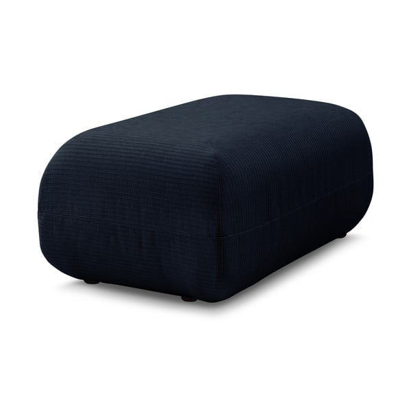 Pouf in velluto a coste blu scuro Lecomte - Bobochic Paris-image-4