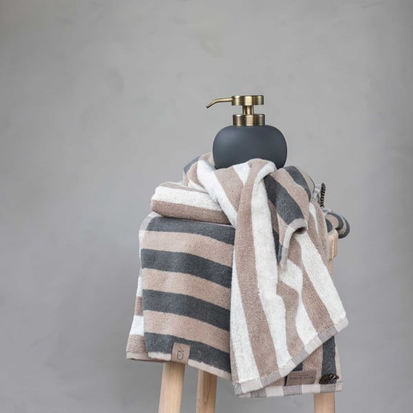 Asciugamano in cotone biologico blu-grigio 50x90 cm Disorder - Mette Ditmer Denmark-image-1