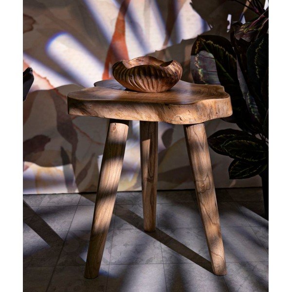 Sgabello di colore naturale in teak massiccio Budut – Mauro Ferretti-image-1