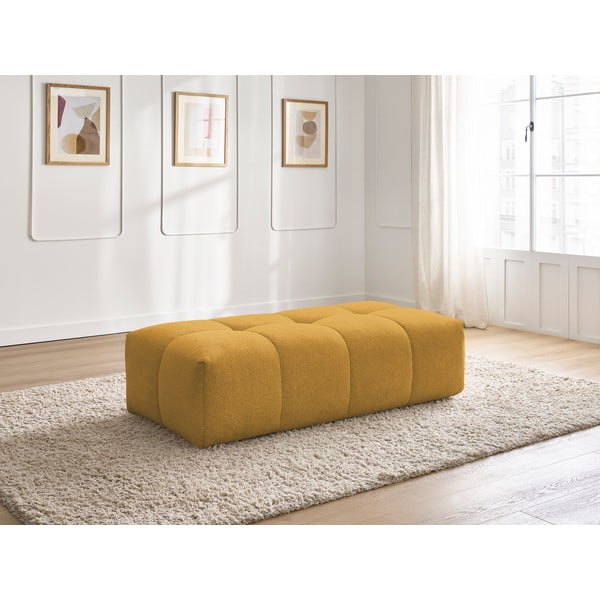 Poggiapiedi color senape con rivestimento in ciniglia Everest – Bobochic Paris-image-1