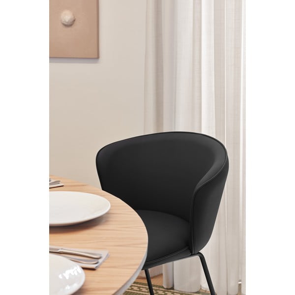 Set di sedie da pranzo nera in imbottito 2 pz Add – Teulat-image-1