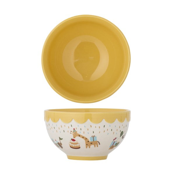Ciotola per bambini gialla e color crema in gres ø 13,5 cm Celebrate – Bloomingville Mini-image-4