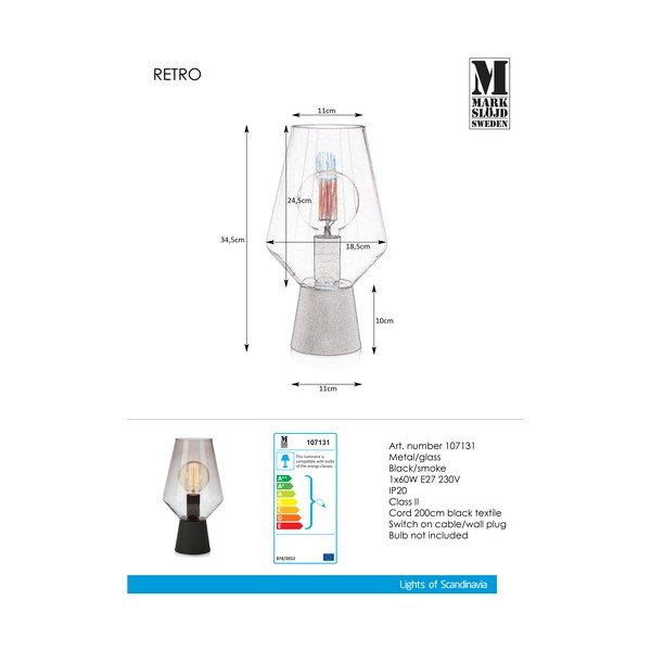 Lampada da tavolo retrò, ø 18,5 cm - Markslöjd-image-2
