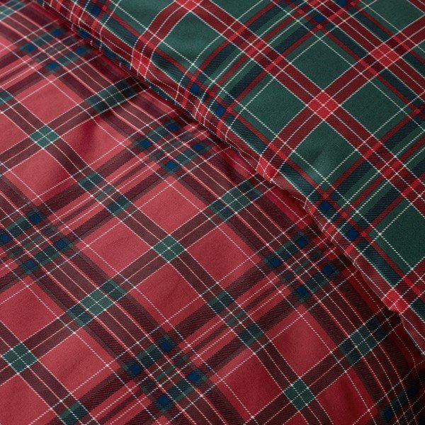 Set copripiumino e federa rosso/verde scuro per letto singolo 135x200 cm Tartan Check – Catherine Lansfield-image-2