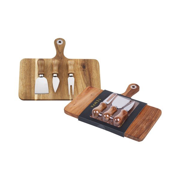 Tagliere in legno con accessori 4 pezzi 29x25 cm Fromagerie - Ladelle