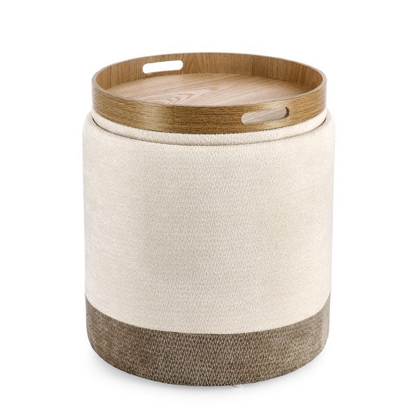 Poggiapiedi grigio/beige Deva – Bizzotto-image-2