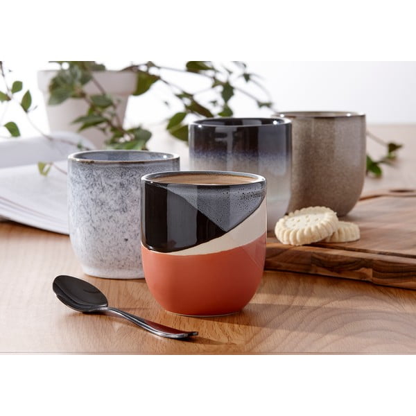 Tazza Cafe in gres bianco e nero, 300 ml - Ladelle-image-1