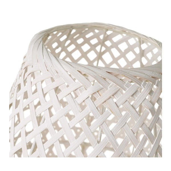 Lampada da tavolo bianca con paralume in bambù (altezza 36 cm) - Casa Selección-image-2