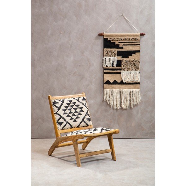 Poltrona bianca e nera/di colore naturale Cefena – Premier Housewares-image-1