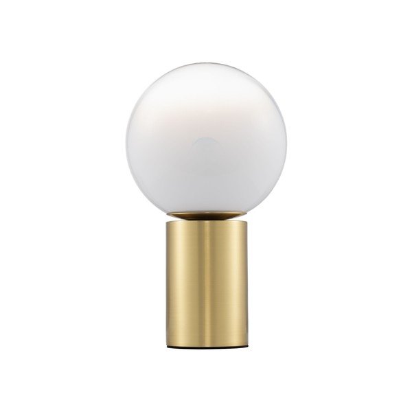 Lampada da tavolo bianca/dorata in vetro (altezza totale 35,5 cm) Vita – Nova Luce