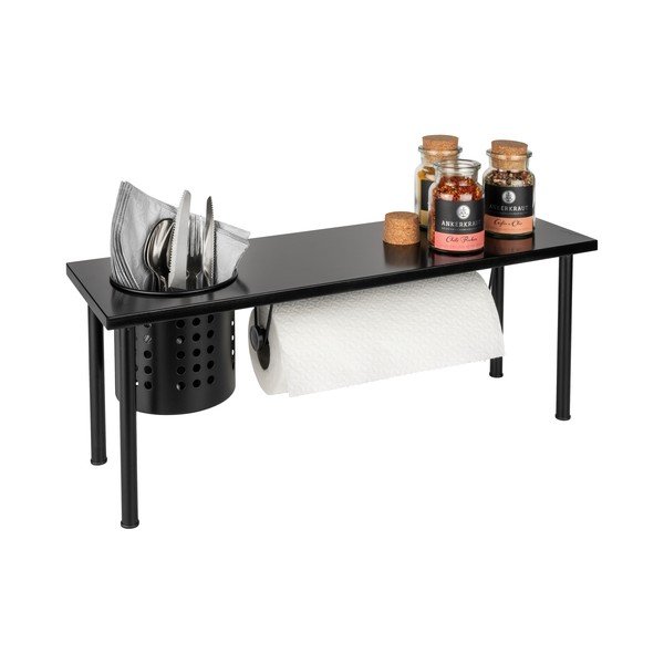 Mensola da cucina nera con portarotolo Blanco Black Outdoor Kitchen Blanco - Wenko-image-3