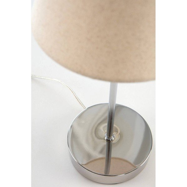 Lampada da tavolo beige/color argento lucido in tessuto (altezza totale 39 cm) Lasse – Jotex-image-4