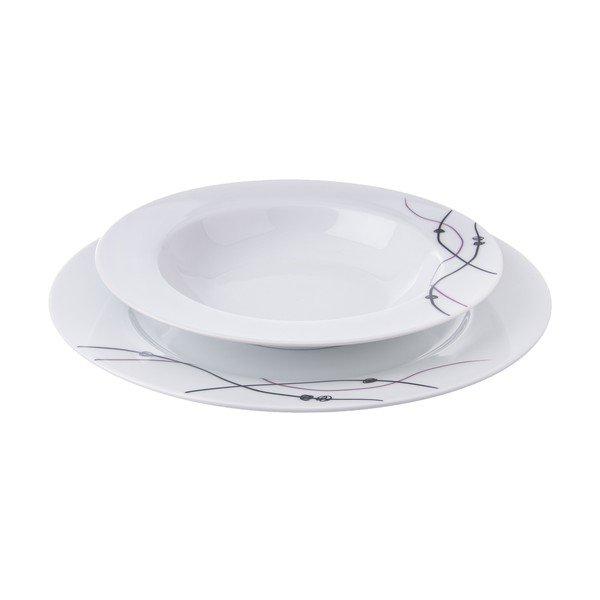Set di stoviglie in porcellana Waves da 18 pezzi - Orion