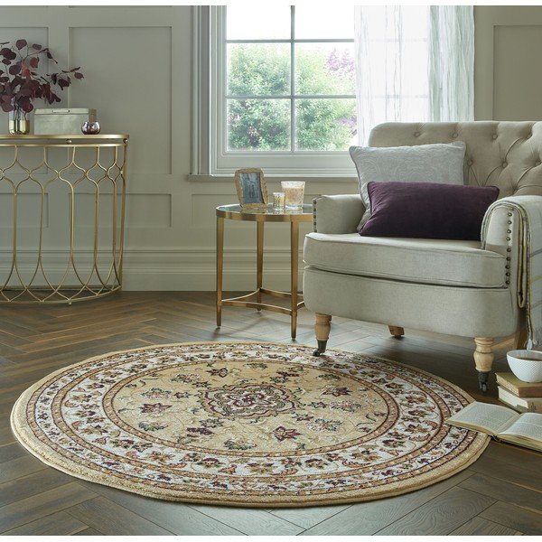 Tappeto rotondo beige ø 133 cm Sherbone - Flair Rugs-image-1
