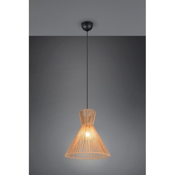 Lampadario di colore naturale in metallo con paralume in carta lavorata ø 35 cm Rosalie – Reality-image-2