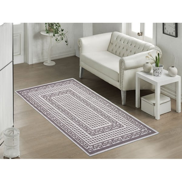 Tappeto in cotone grigio e beige , 80 x 200 cm Olvia - Vitaus-image-2