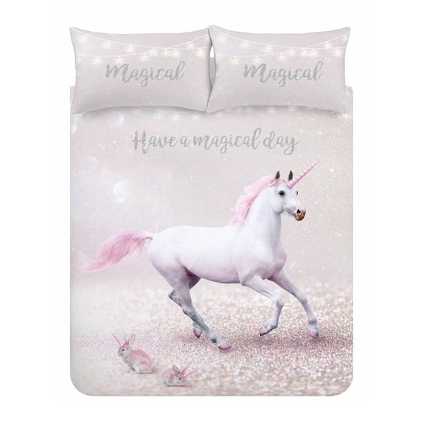 Biancheria da letto rosa e viola Echanted Unicorn, 135 x 200 cm Enchanted Unicorn - Catherine Lansfield