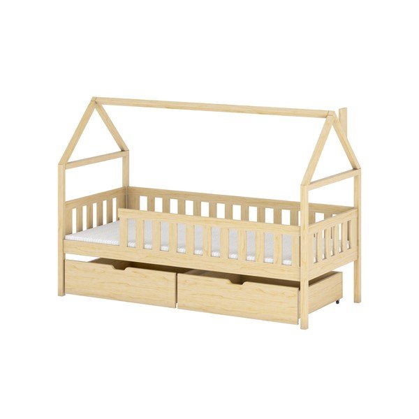 Letto per bambini in legno di pino con contenitore 90x190 cm Domi - Lano Meble
